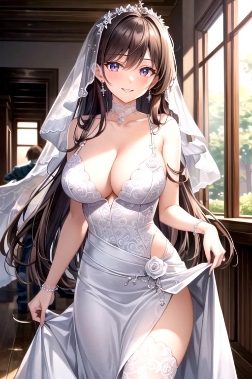 Bride, Wedding Dress, Lifting Skirt Shemale AI Porn