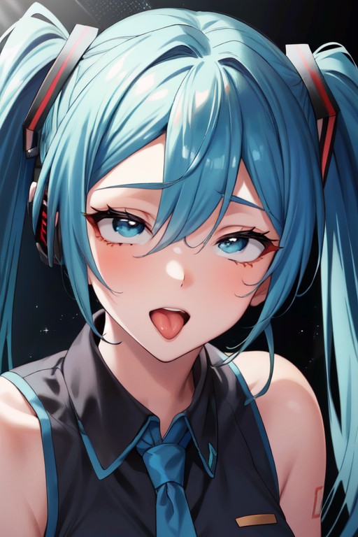 Ahegao, Hatsune Miku, Ultra Detailed Hentai IA pornografia