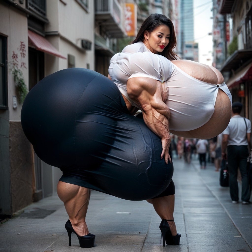 Heels, Asian, Standing Shemale AI Porn