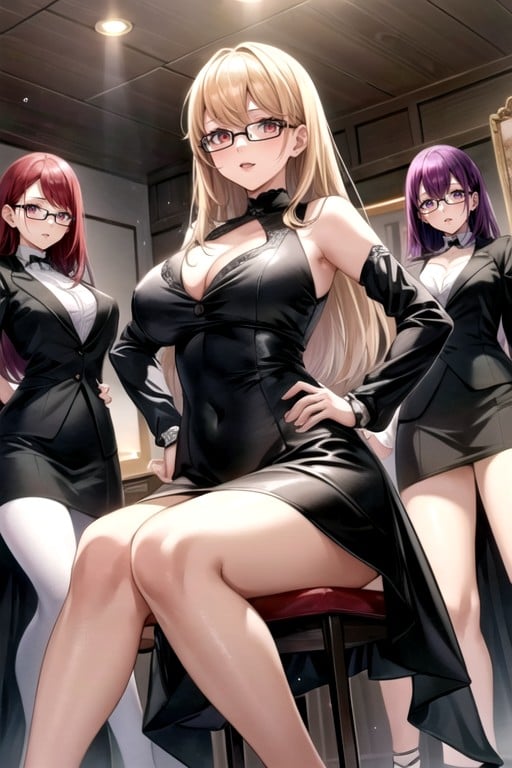 Mãos Nos Quadris, Sumire Yoshizawa (persona), Cabelo Loiro Hentai IA pornografia