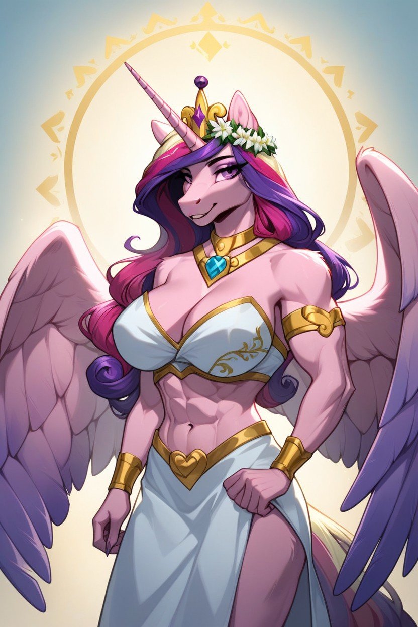 Flower Crown, Horse, Princess Cadence From My Pony Furry AI Porn