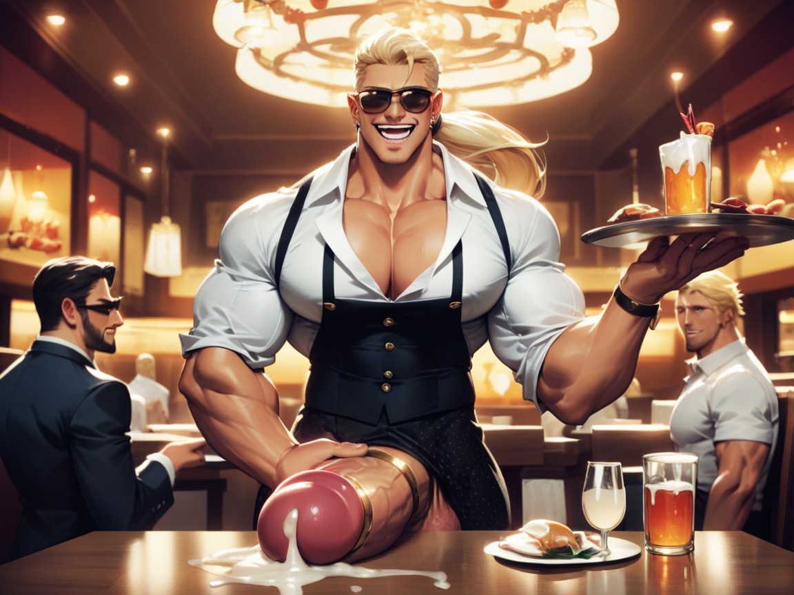 One Man, Cleavage, Muscular AI Porn