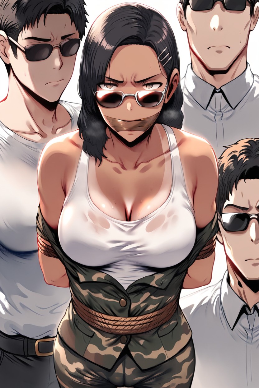 Hogtied, Black Military Boots Woman, Adult Woman Hentai AI Porn