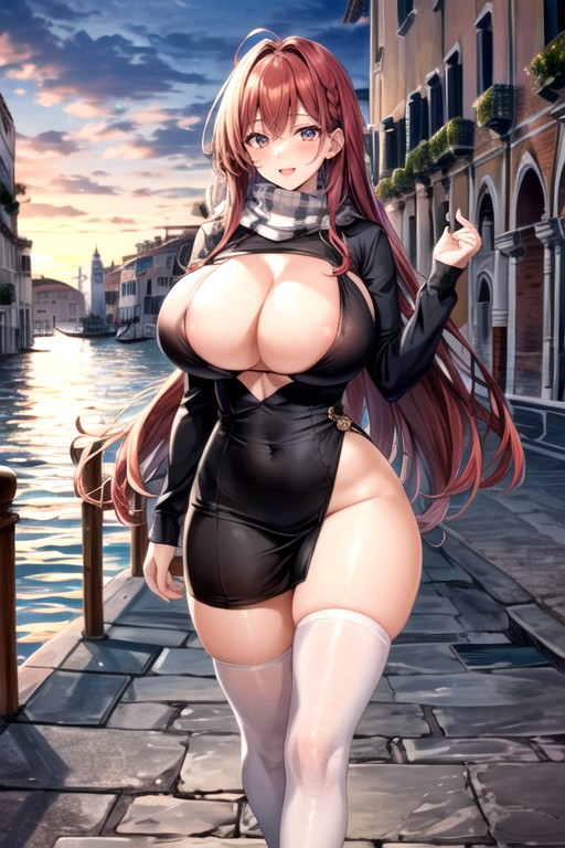 Red Hair, Massive Breast, Scarf AI Porn