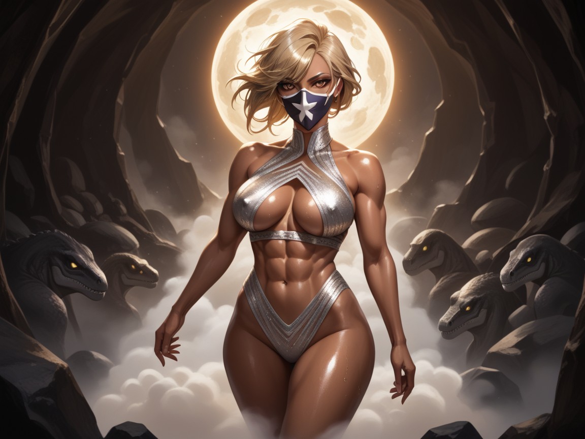 Blonde Hair, Specular, Silver Domino Mask Hentai AI Porn
