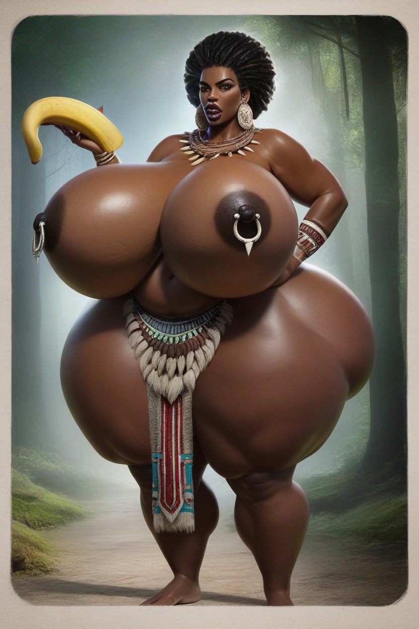 Big Ape Mouth, Colossal Tits, Monkey AI Porn