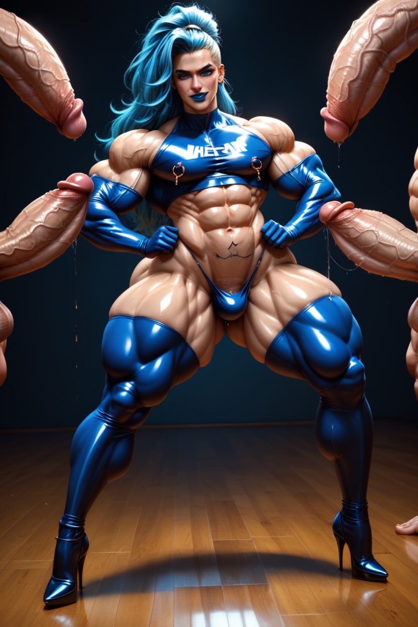 Oiled Skin, Hyper Realistic, Femboy AI Gay Porn