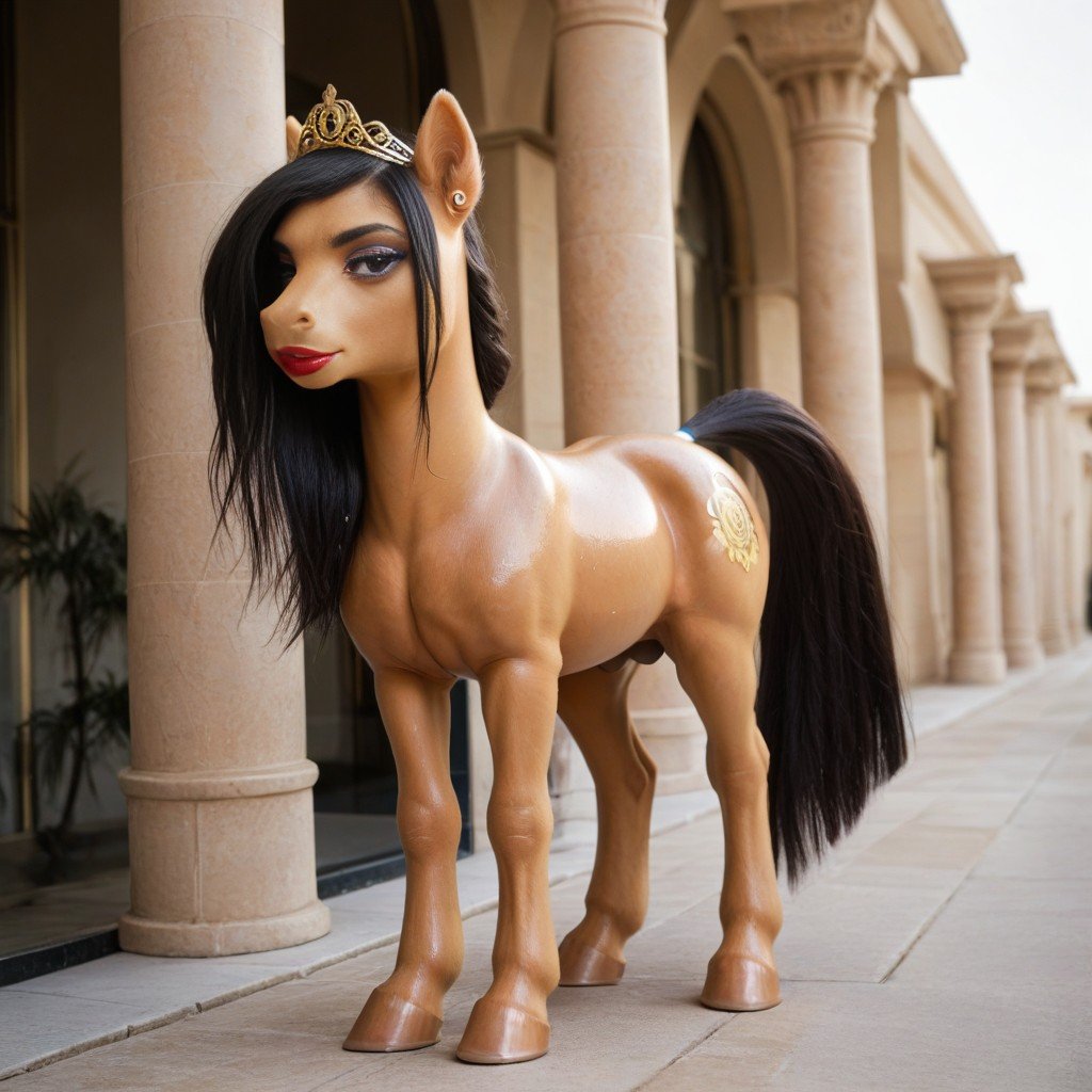 Naked, Angry, Pony Wearing Red Lipstick AI Porn