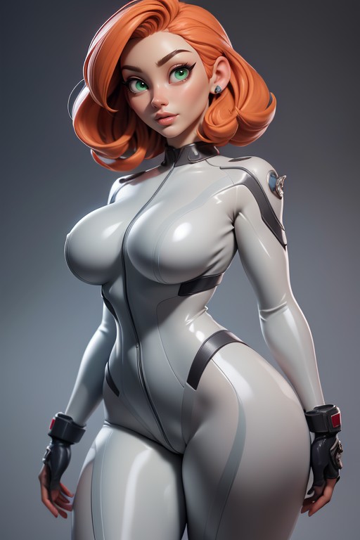 In The Back, Light Grey Outfit, Pixie Haircut AI Porn