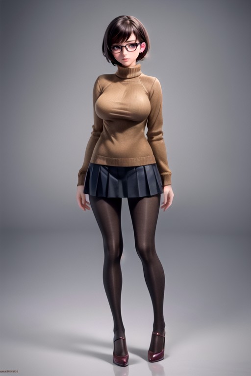 Wearing Tights, 미니스커트, 세부정보 추가헨타이 AI 포르노