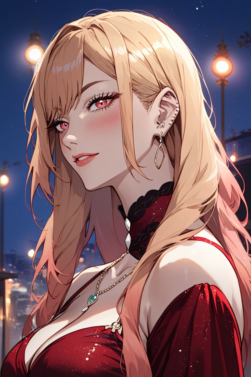 Night City Background, Bust Shot, Kitagawa Marin From Sono Bisque Wa Koi Wo SuruヘンタイAIポルノ