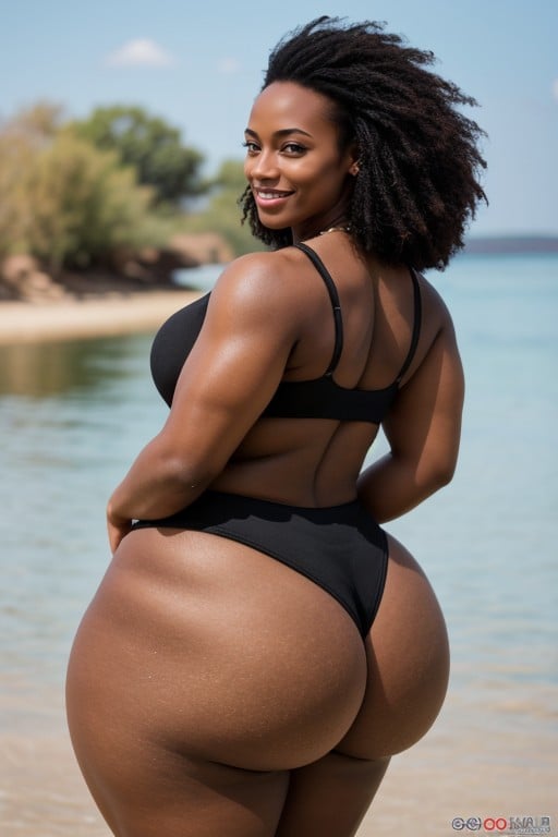 Extremely Large Ass, African, Large Breast Shemale AI Porn