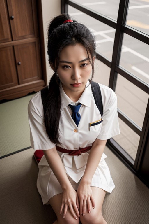 Asian, School Uniform, Medium Ass AI Porn