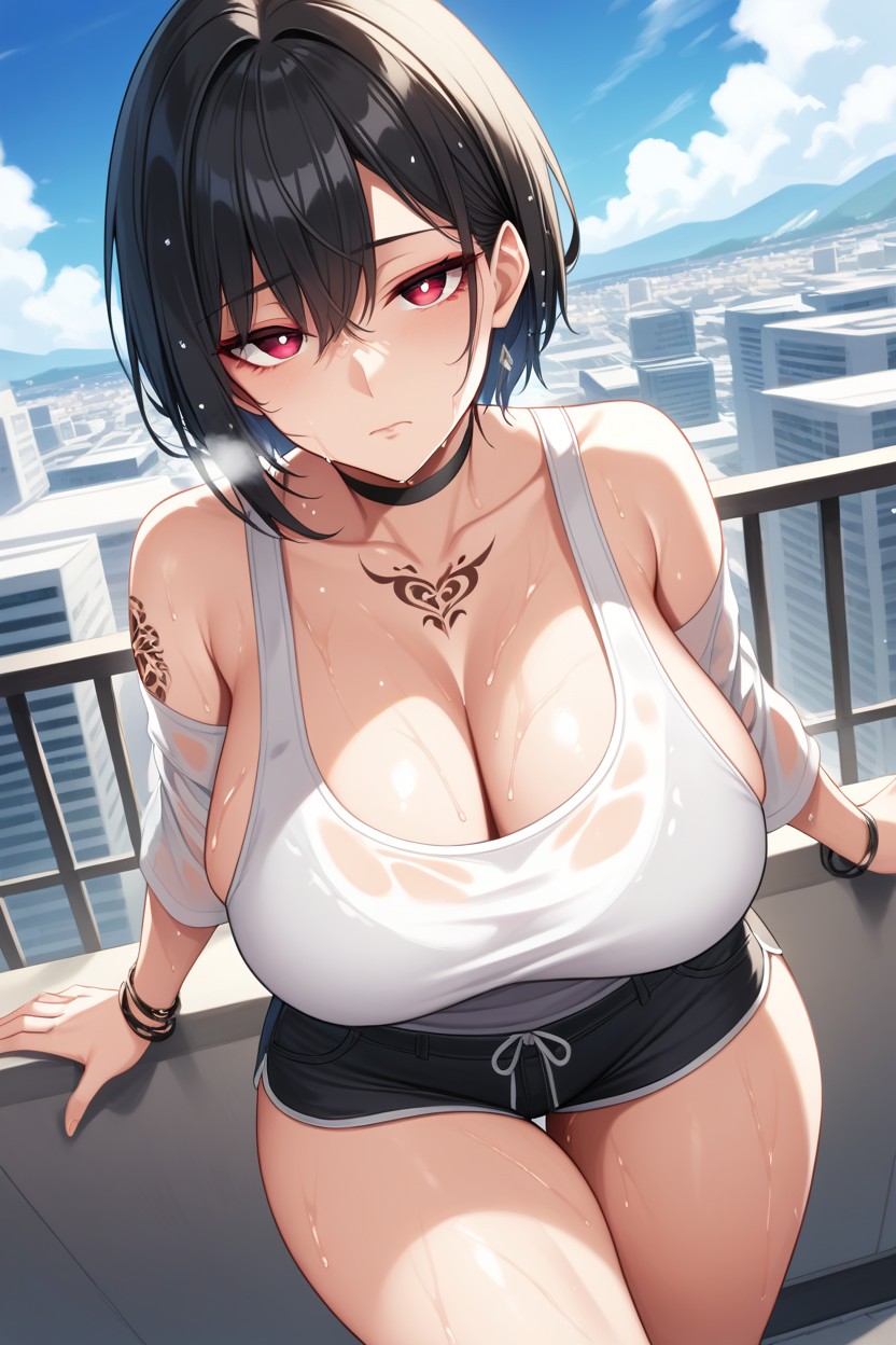 Hotpants, Mature Female, Straight Hair Hentai AI Porn