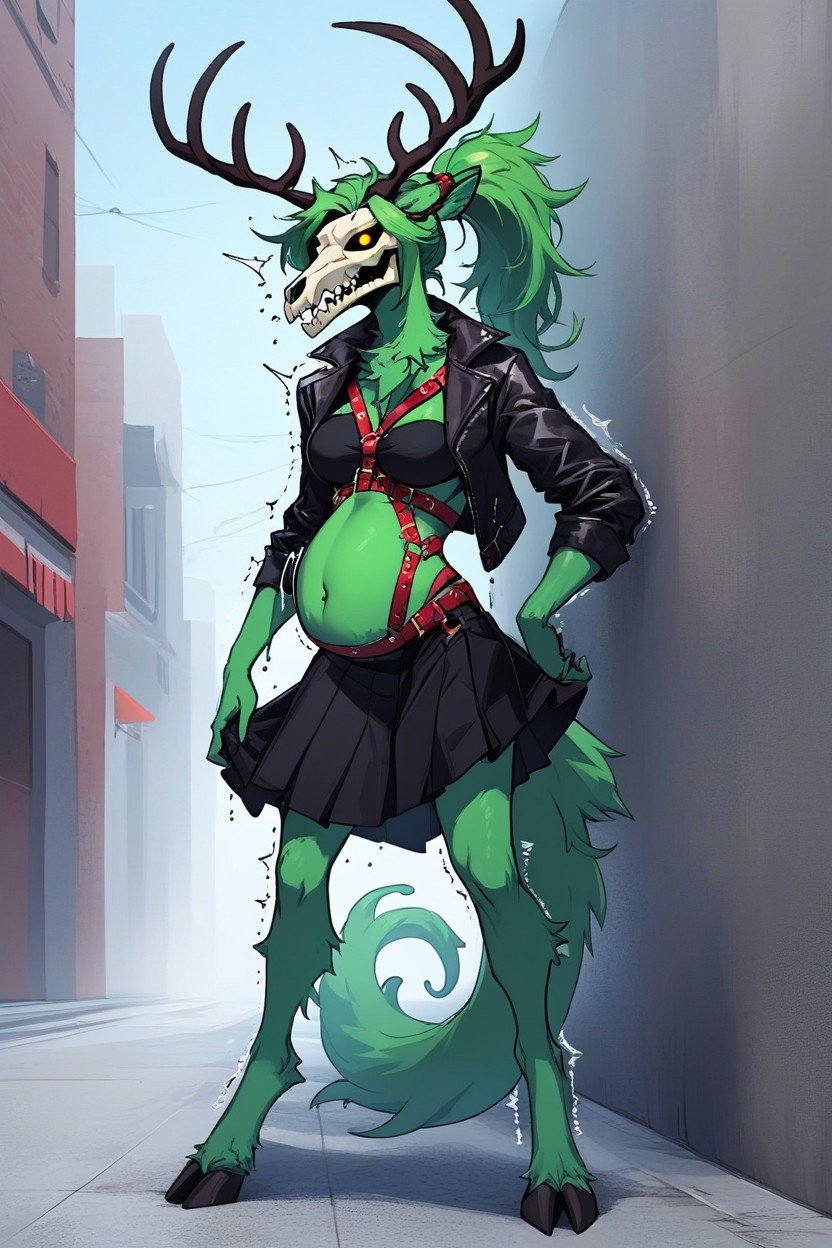Unbirthing, Dark Green Fur, Wendigo AI Gay Porn