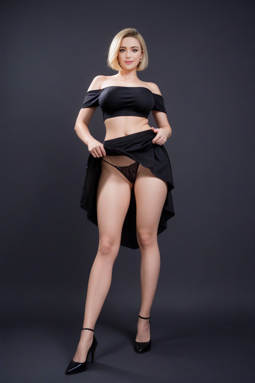 Form Fitting Clothes, Master Piece, Large Hips Black Cm High Heels Realistic Style AI Porn