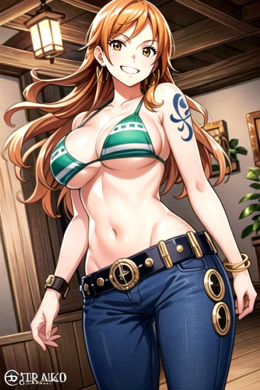 Sorrindo, Nami (one Piece) Travesti IA Pornô