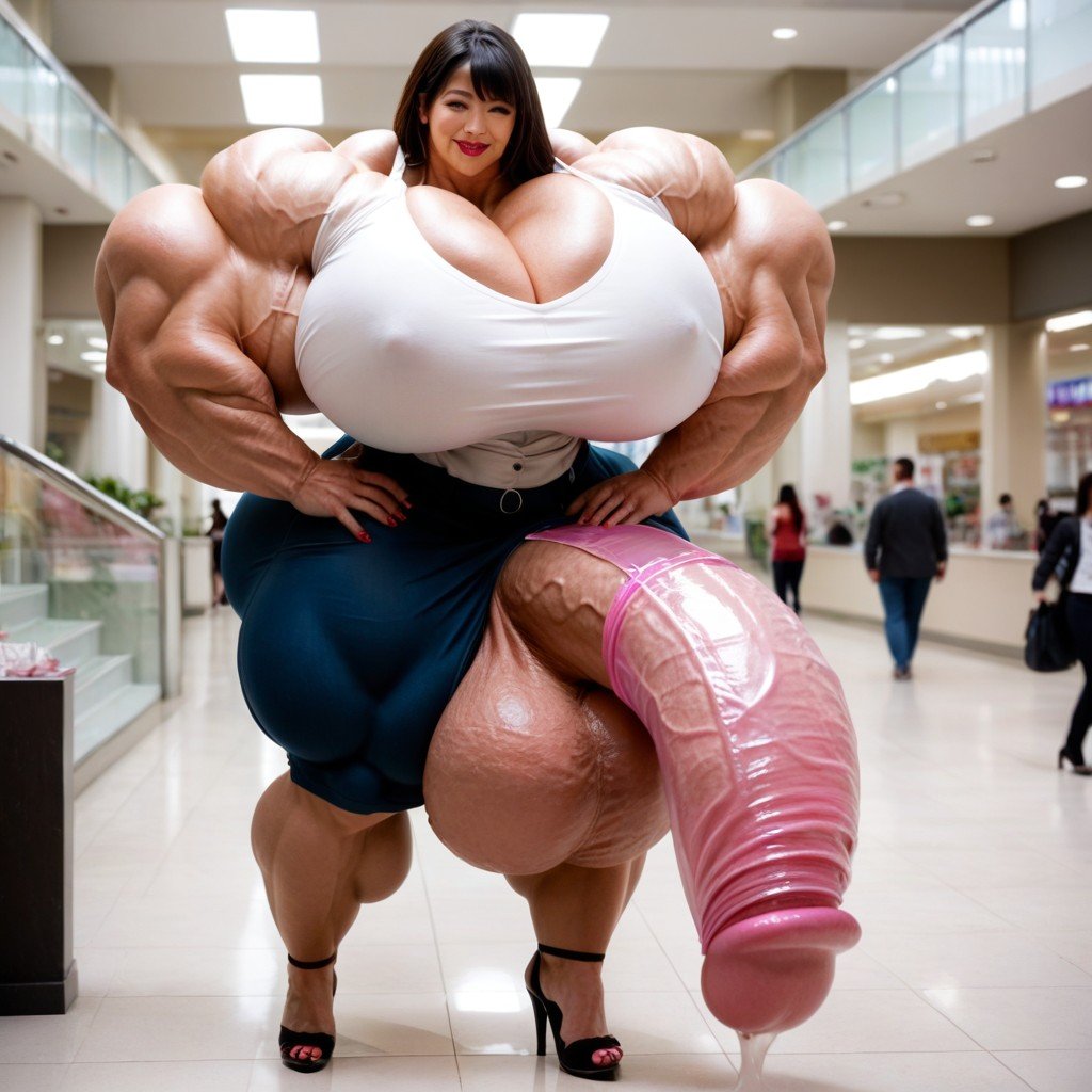 Hyper Massive Muscles, Hyper Gigantic Massive Testicles, Hyper Gigantic Huge Penis Travesti IA Pornô