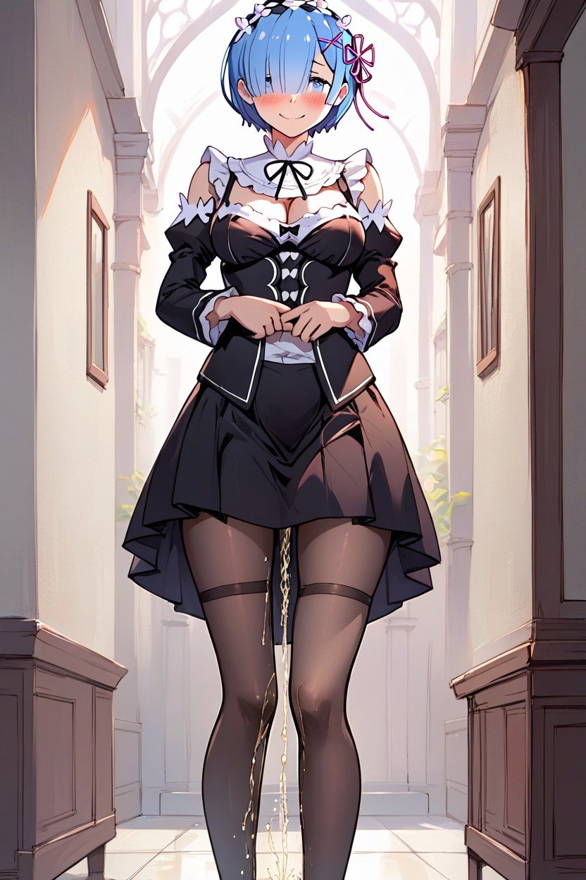 Rem From Re Zero, Culo Pequeño, Wearing Formal AttirePorno AI