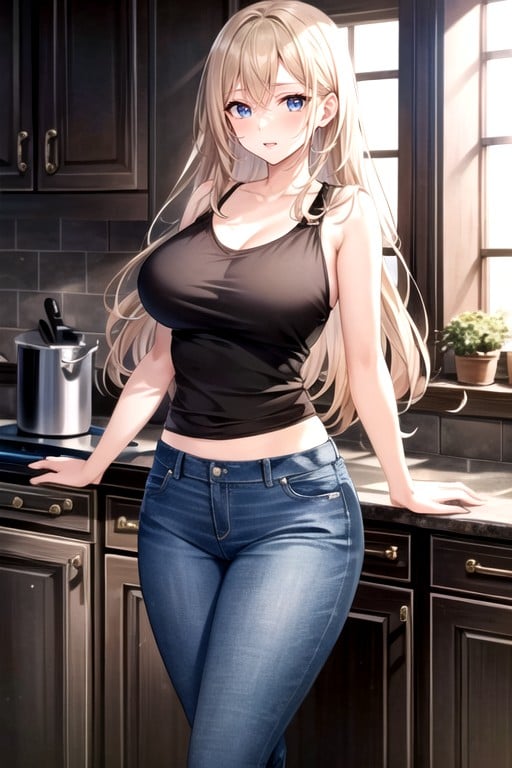 Blonde Hair, Blue Eyes, Kitchen AI Porn