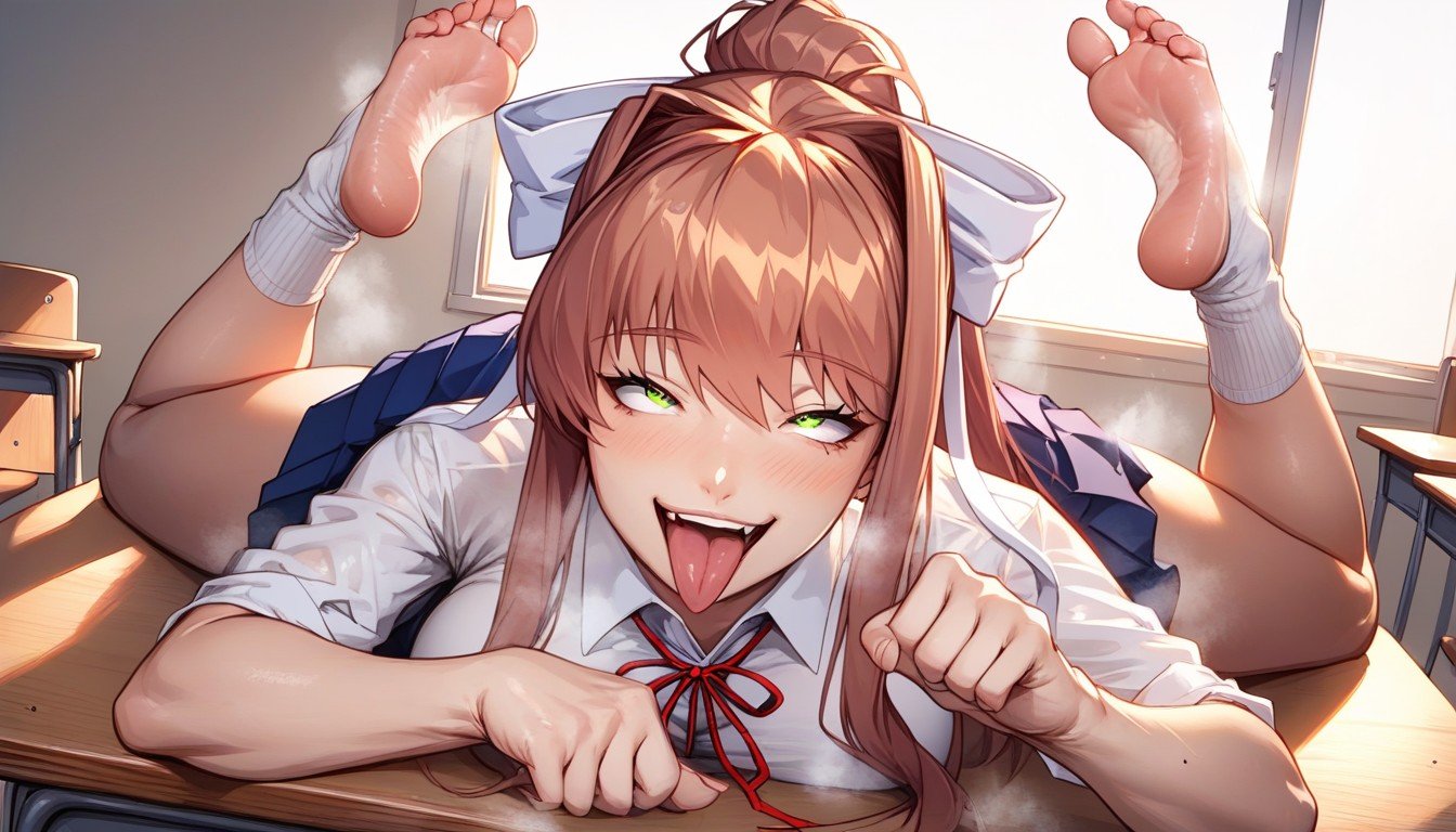 Taking Off Socksrealistic Feet, Maigre, Laying On School DeskPorno IA