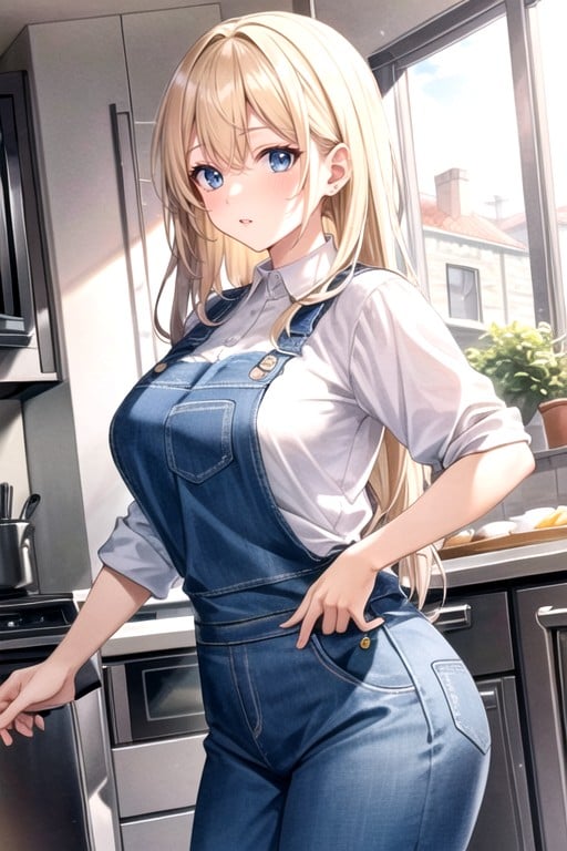 Jeans, Apron, Blonde Hair AI Porn