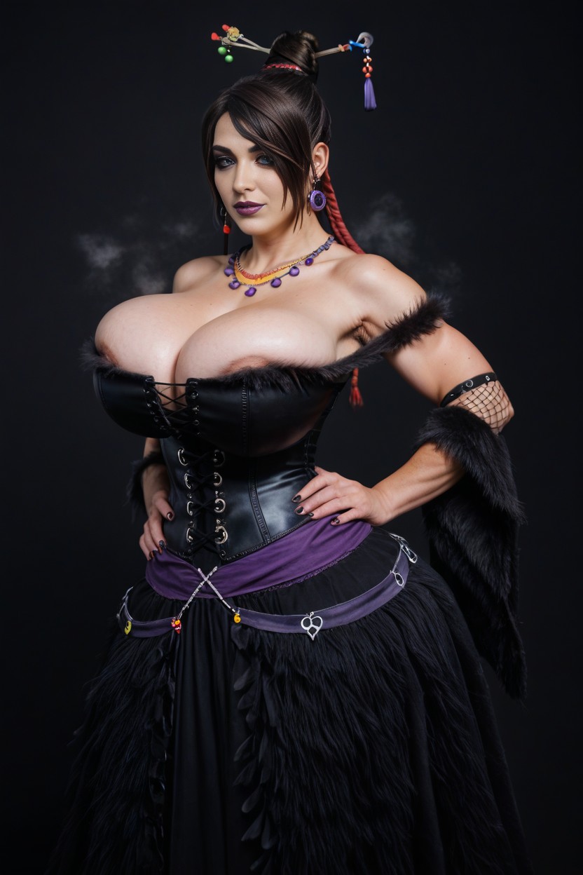 Lulu From Final Fantasy X, Breast Expansion, Cleavage AI Porn