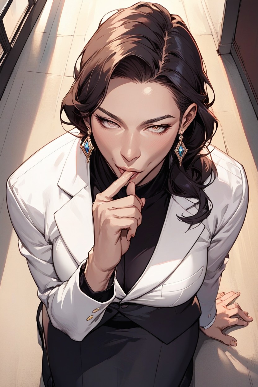 Formal - Suit, Hand Between Her Legs, Horny EyesAI黃片