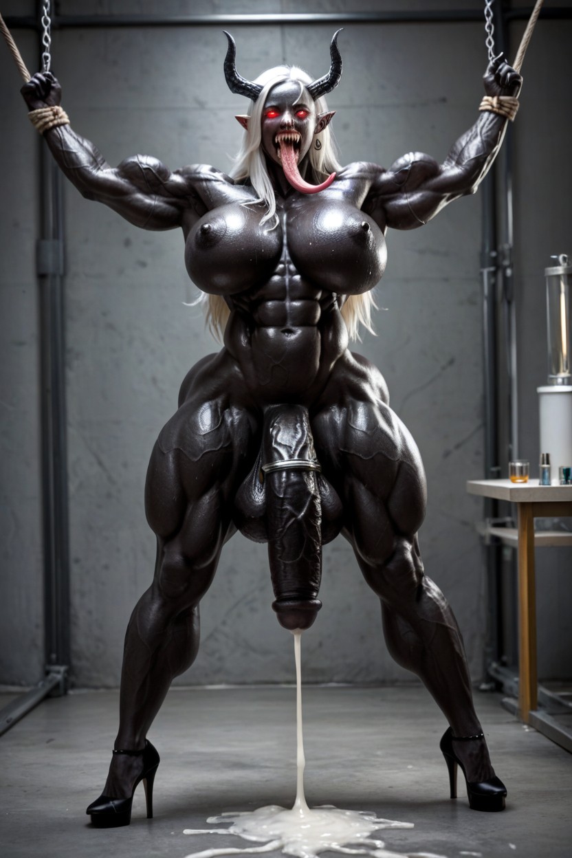 Extremely Big Muscle, Full Body, Over Pumped Veins Shemale AI Porn