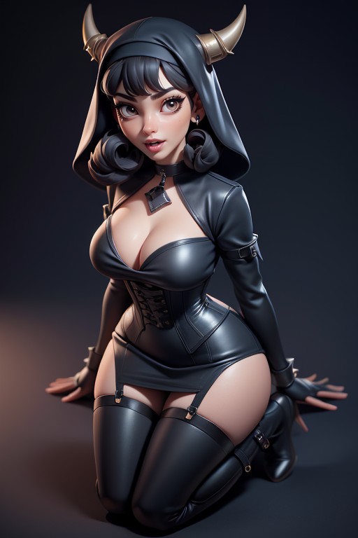 Goth, Cumshot Facial, Corset Hentai AI Porn