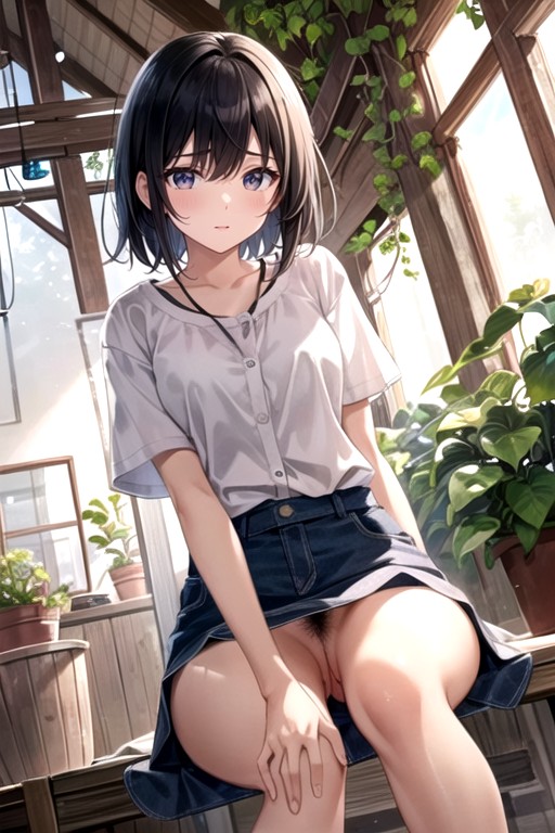 Greenhouse, Pubic Hair, Short Sleeves Hentai AI Porn