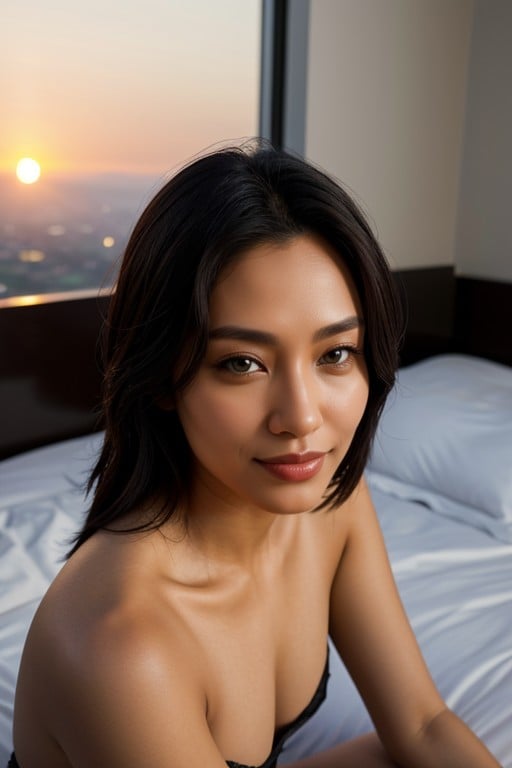 Malaysian, Simple Background, Bedroom AI Porn