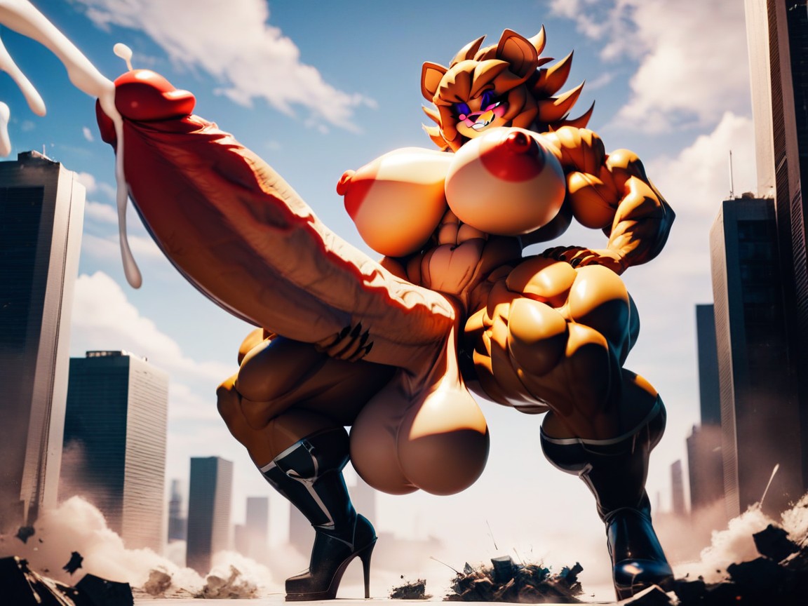 Thicc, Gigantic Cock, Breast Expansion Furry AI Porn
