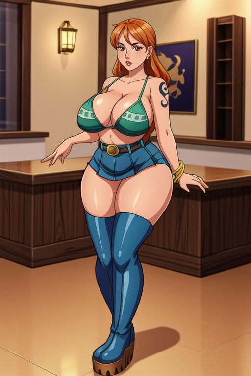 Juicy Plump Thighs, Standing, Nami (one Piece)Porno IA