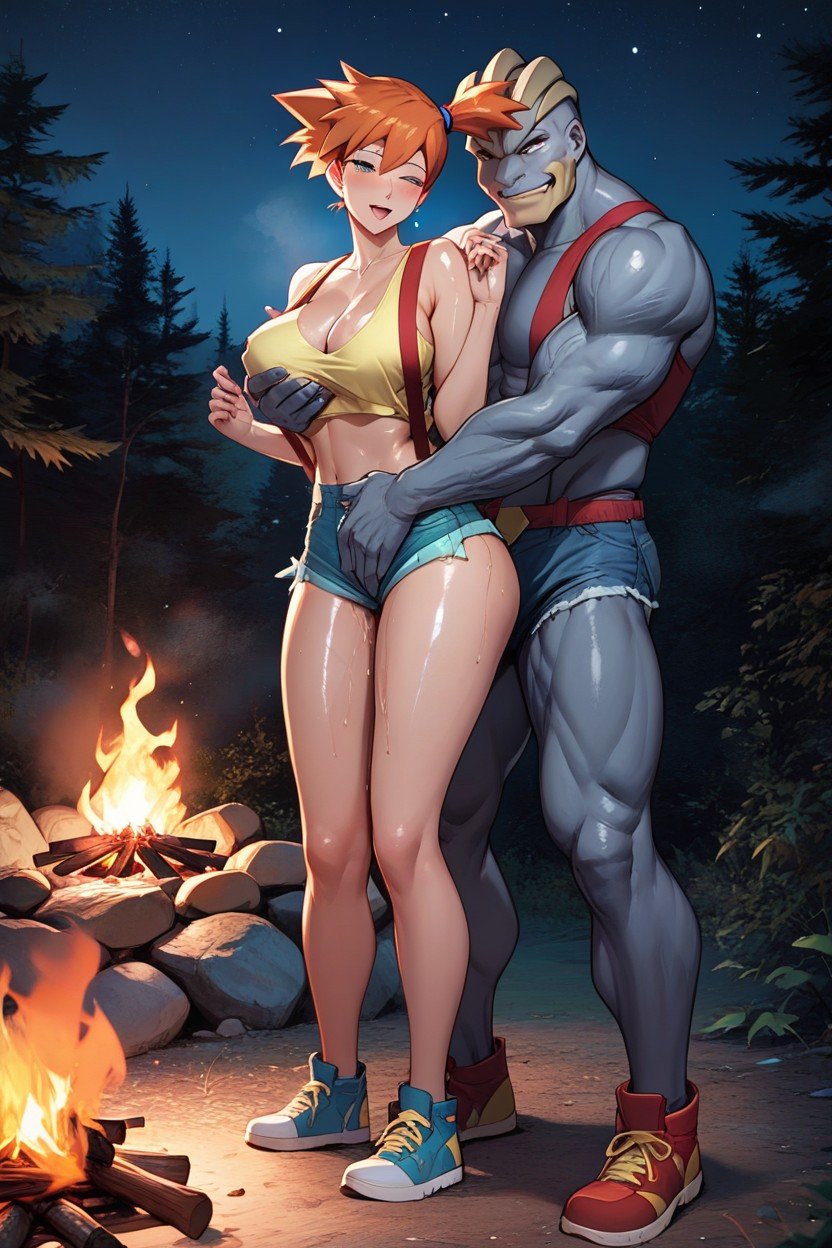 Campfire, Groping, Misty From PokemonAI 포르노