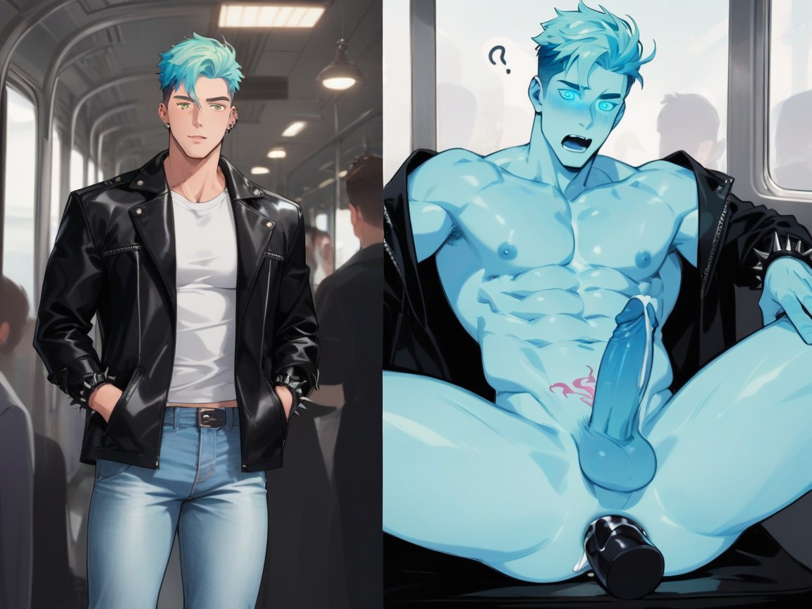 Multiple Views, Green Eyes, Tattoos AI Gay Porn