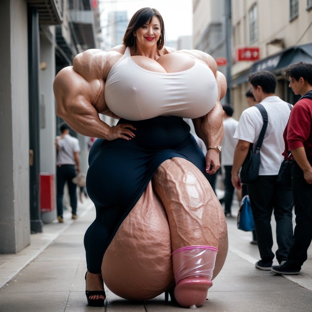 Gigantesco, Hyper Giant Muscles, Tight Skirt Porno shemale IA