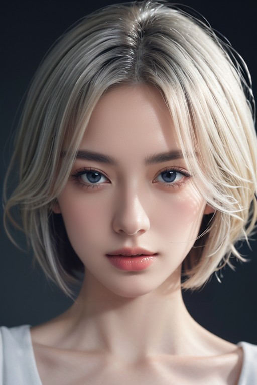 White Hair, Short Length AI Porn