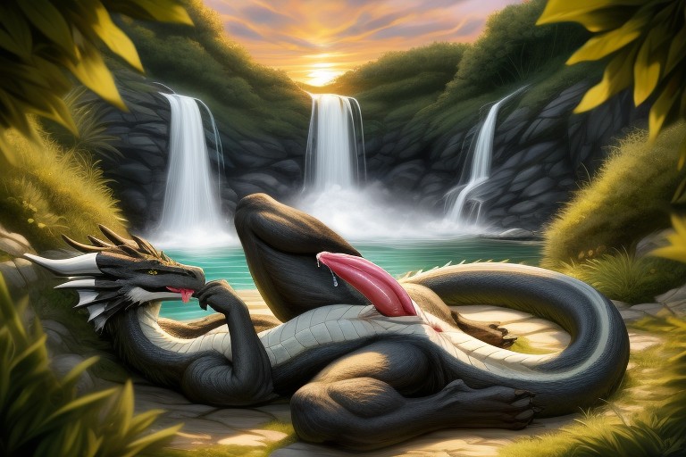 Dragon, Smile, Sunset Furry AI Porn