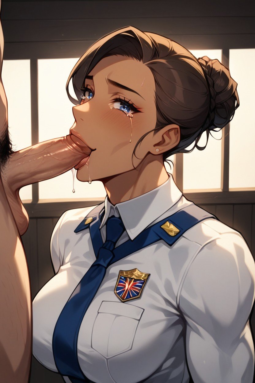 Flight Attendant, Side View, Arms Together AI Porn