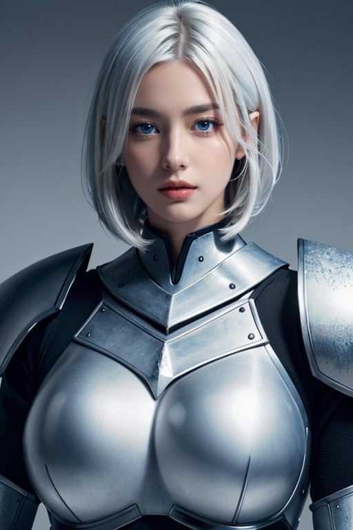 Fake Breasts, Armor, Bobcut AI Porn