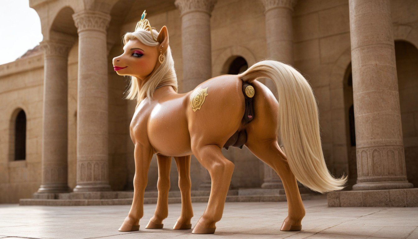 Pony, Olhando Para O Visualizador, Nu Pornografia peluda com IA