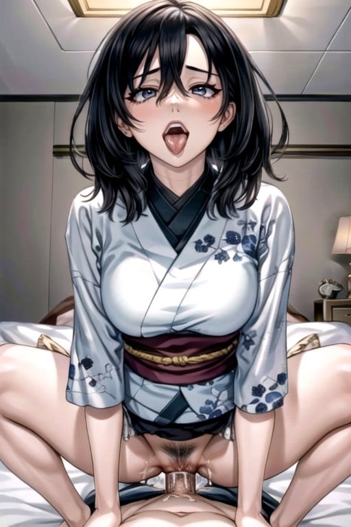 Bedroom, Black Hair, Ahegao AI Porn