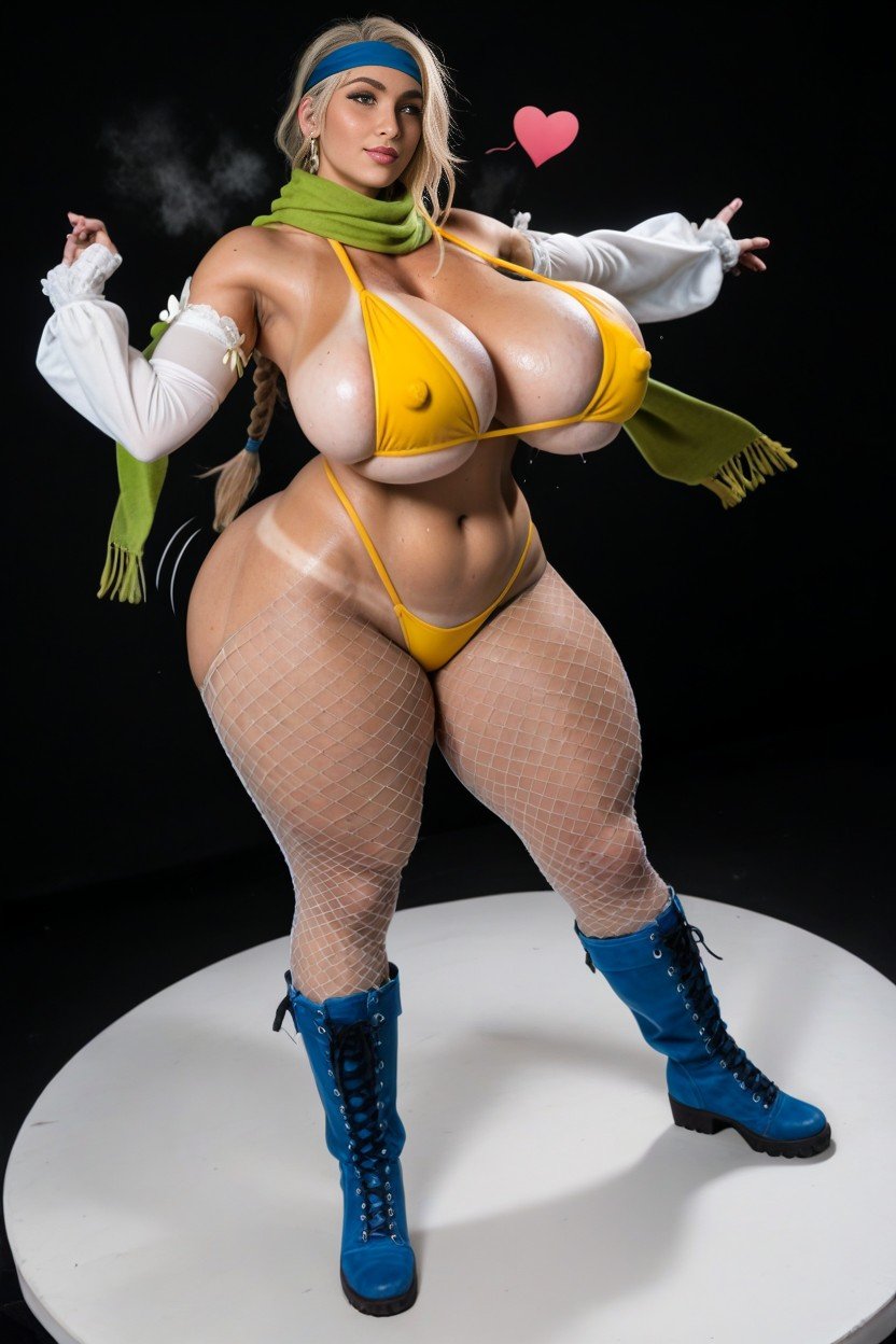 Rikku From Final Fantasy X Blonde Grinning Winking, 하향식, Pubic MoundAI 포르노