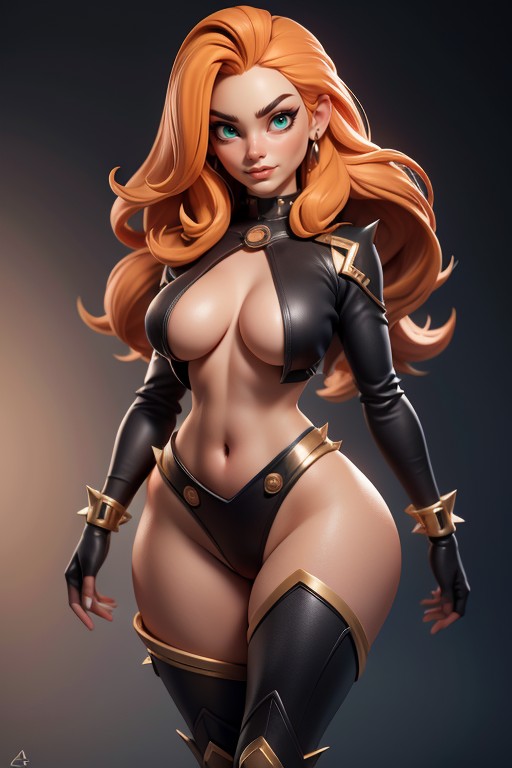 Black Gloves, Curvy Hips, Tall AI Porn