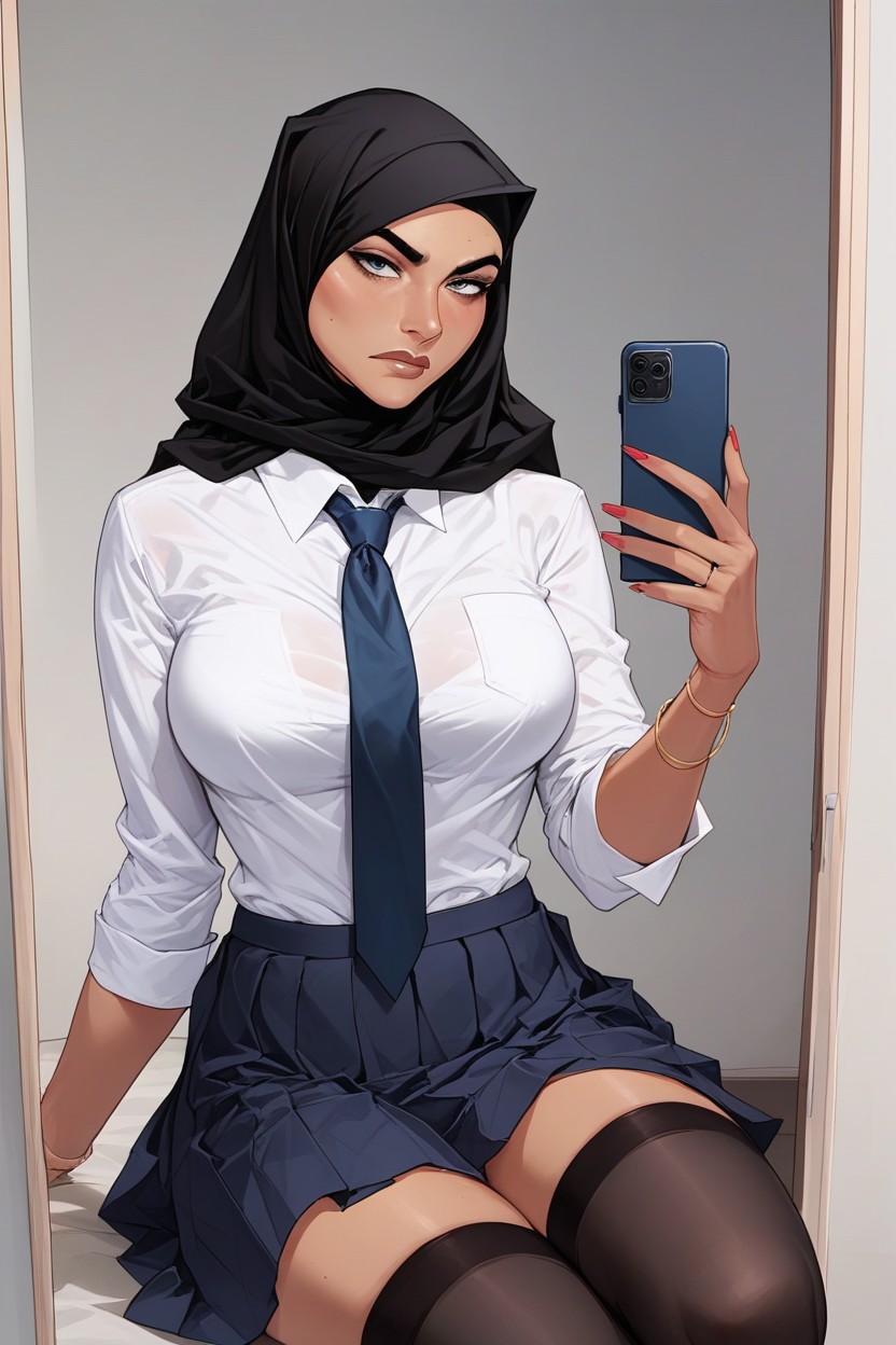 Uniforme Escolar, Selfie, Kim Possible Pornografia de IA