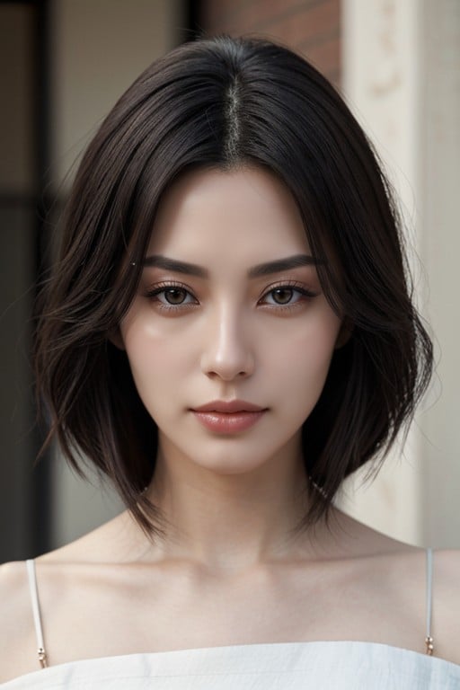 Waist Length When Loose, Elegantly Tapered Jawline Rosebud Mouth Pale From Anemia Measurements A, Usually Tied With Kanzashi Hairpin Eyes Black BrownAI黄片