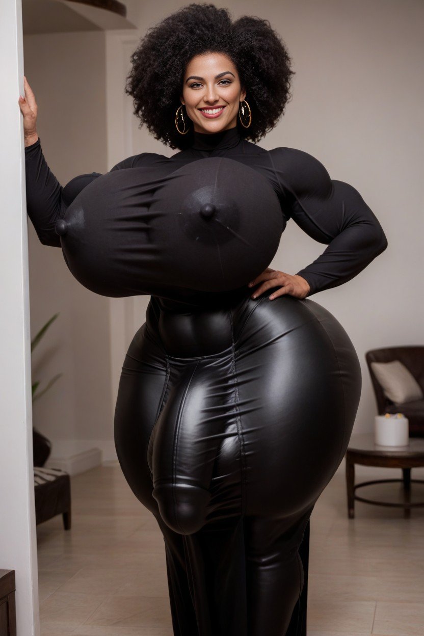 Afro, Breast Expansion, Black Afro Hair Furry AI Porn