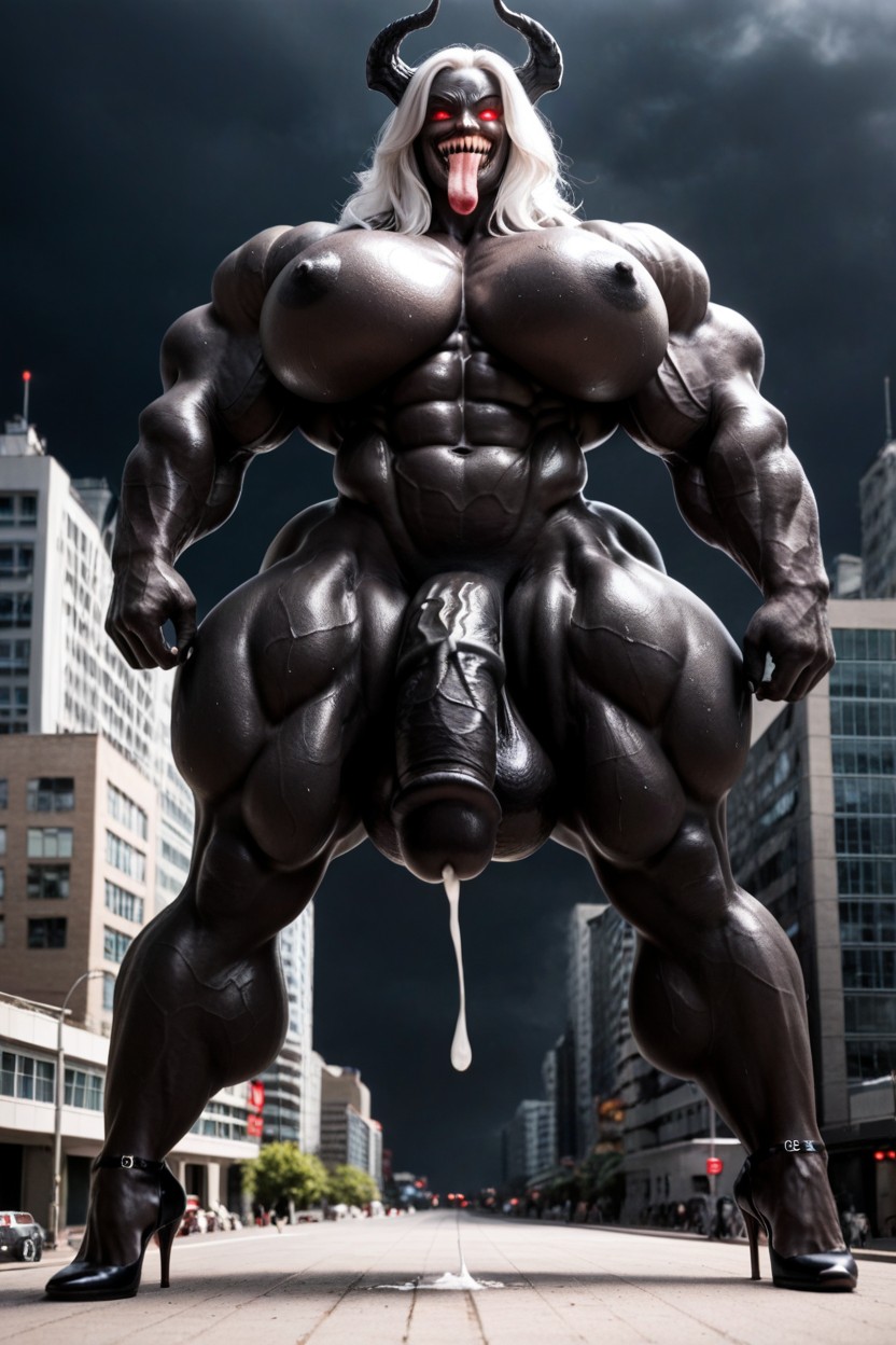 Massive Muscle Delts, Giant, Tattoo Shemale AI Porn
