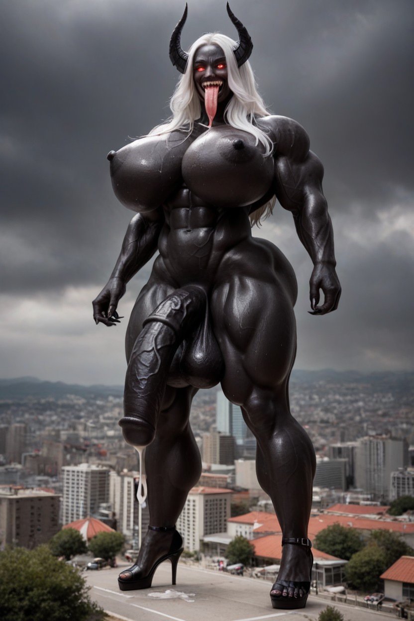 Flaccid Equincock, After Sex, Big Claws Shemale AI Porn